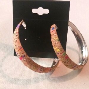 Colorful Cork Hoop Earrings